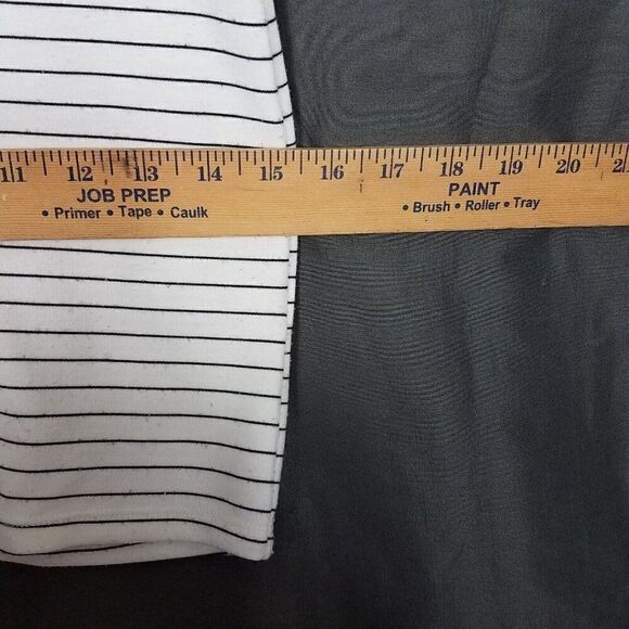 Popular Basics Large Pull Up Striped Black White Pencil Skirt Full Zip Up L - Picture 5 of 12